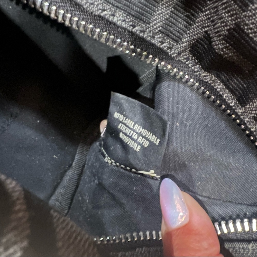 Fendi FF, Embossed fabric bag with leather accents - Picture 5 of 10